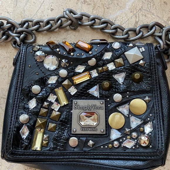Simply Vera Vera Wang Handbags - Simply Vera Vera Wang Black Jeweled Purse HandBag